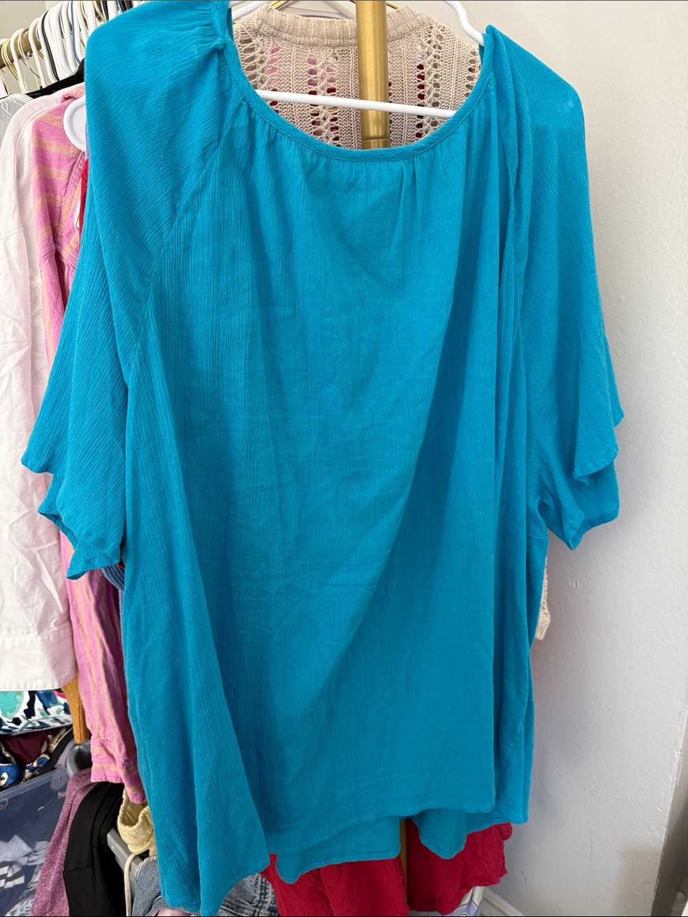 Catherines Turquoise Crochet-Trim Flowing Tunic - Picture 3 of 3